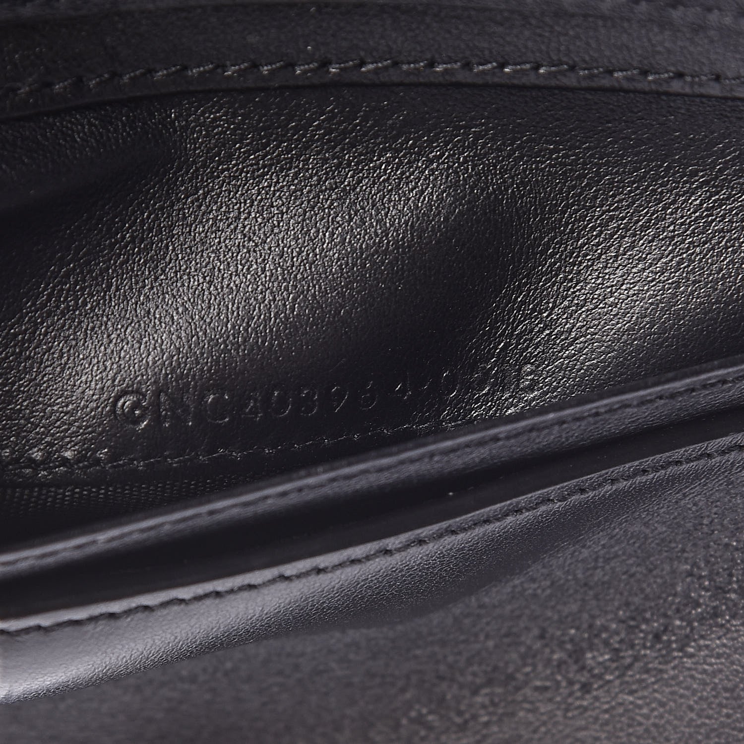 Saint Laurent Calfskin Crocodile Embossed Monogram Compact Wallet Black 7 of 7