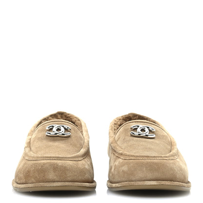 Chanel Suede Calfskin CC Loafers 41 Dark Beige 3 of 9