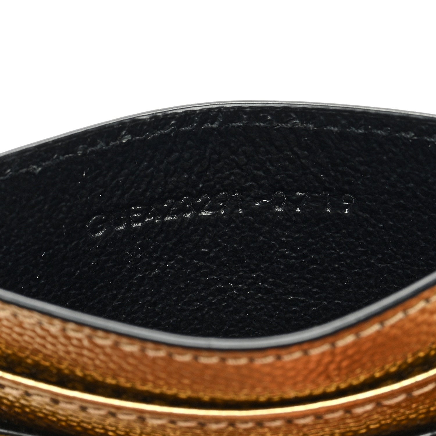 Saint Laurent Metallic Grain De Poudre Matelasse Chevron Monogram Credit Card Case Gold 5 of 7