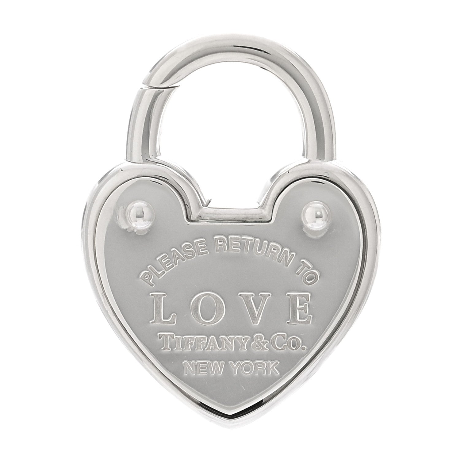Tiffany Sterling Silver Return to Love Heart Lock Charm 1 of 4