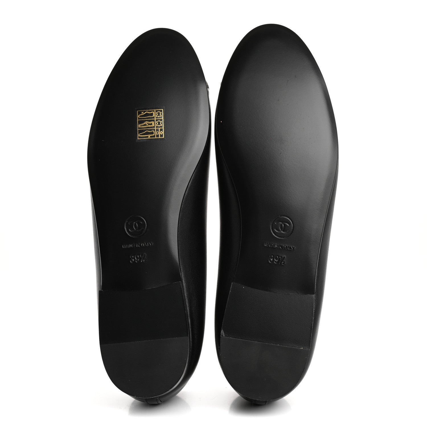Chanel Lambskin Patent Cap Toe Ballerina Flats 39.5 Black 6 of 10