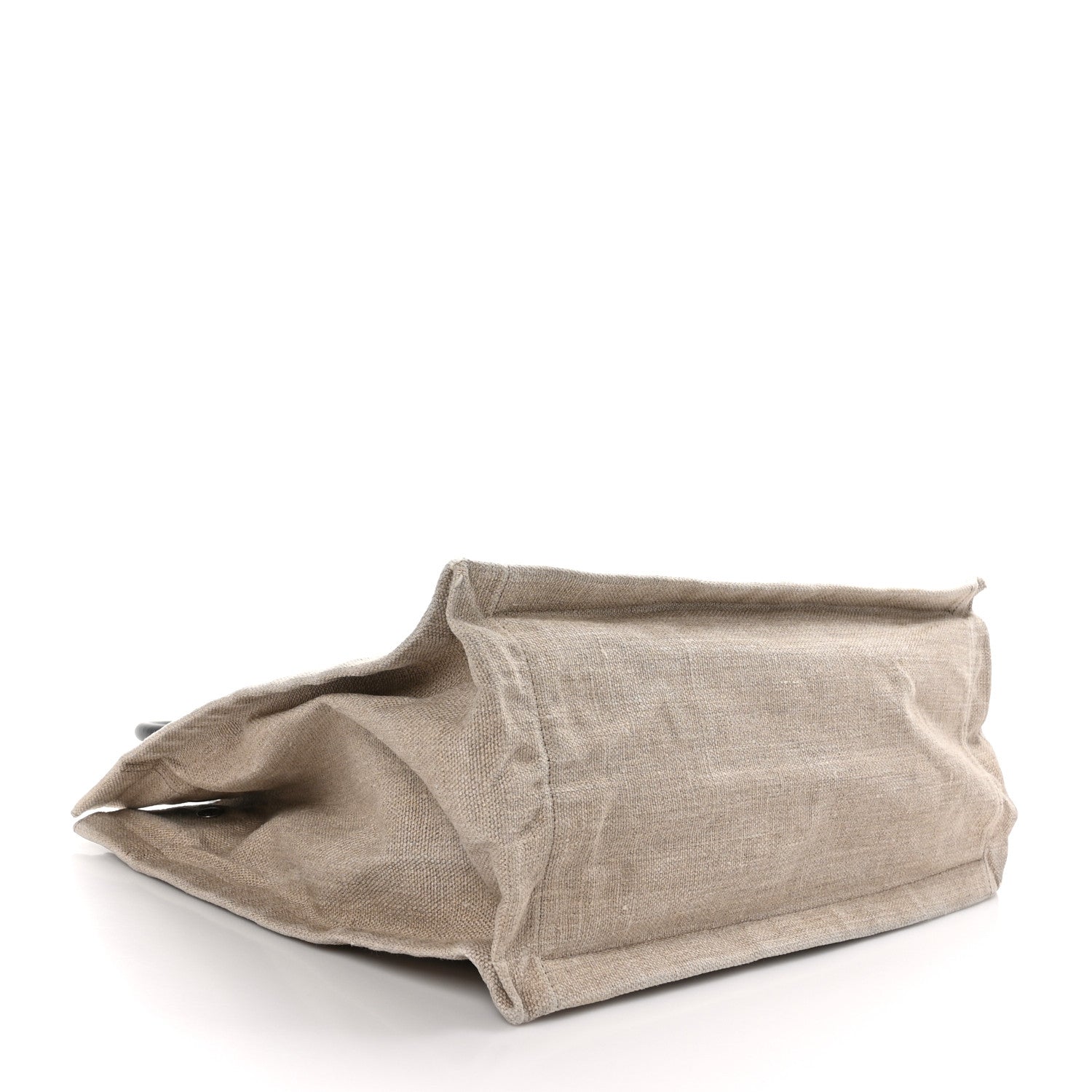 Saint Laurent Linen Calfskin Small Rive Gauche Tote Greggio Natural 4 of 13