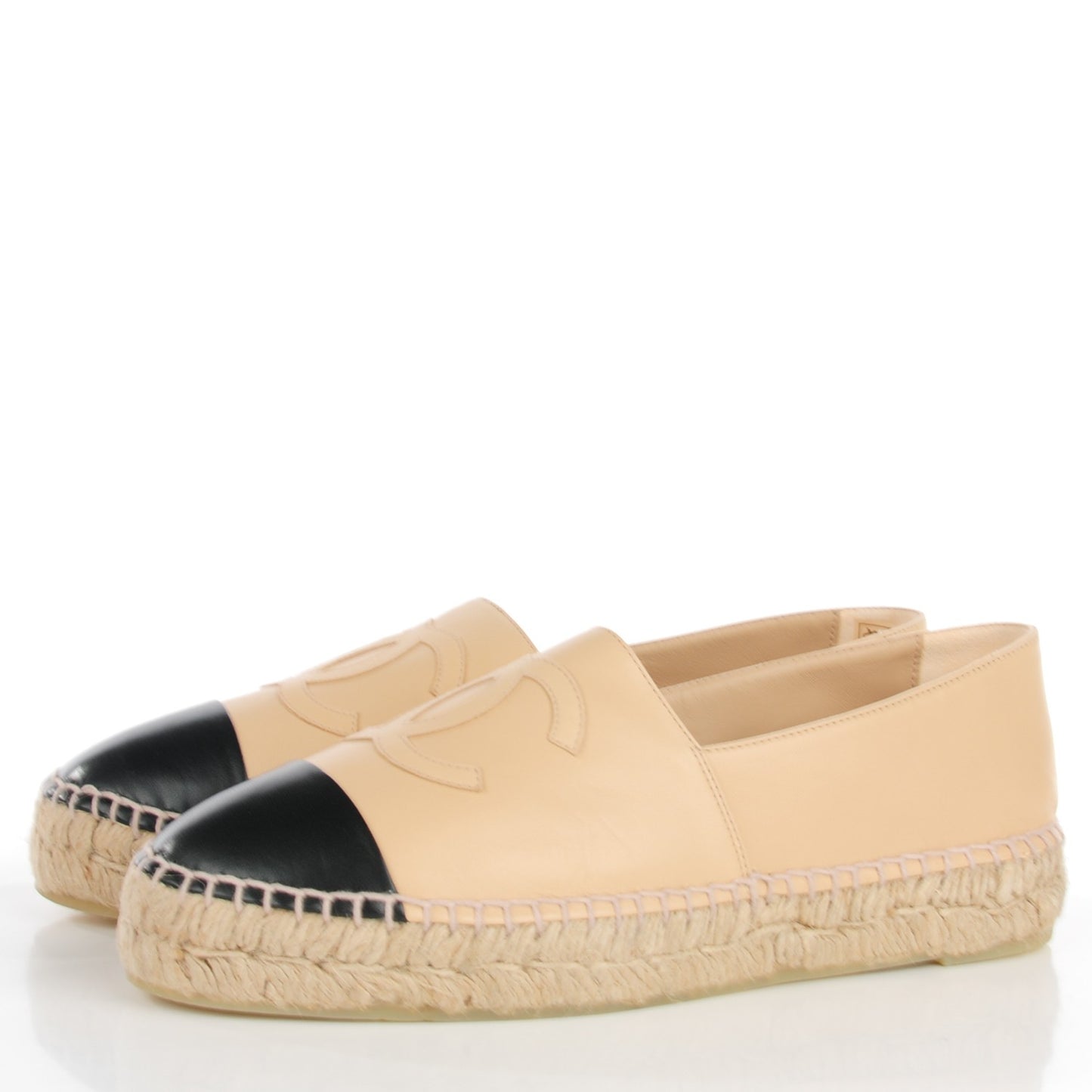 Lambskin CC Espadrilles 40 Beige Black