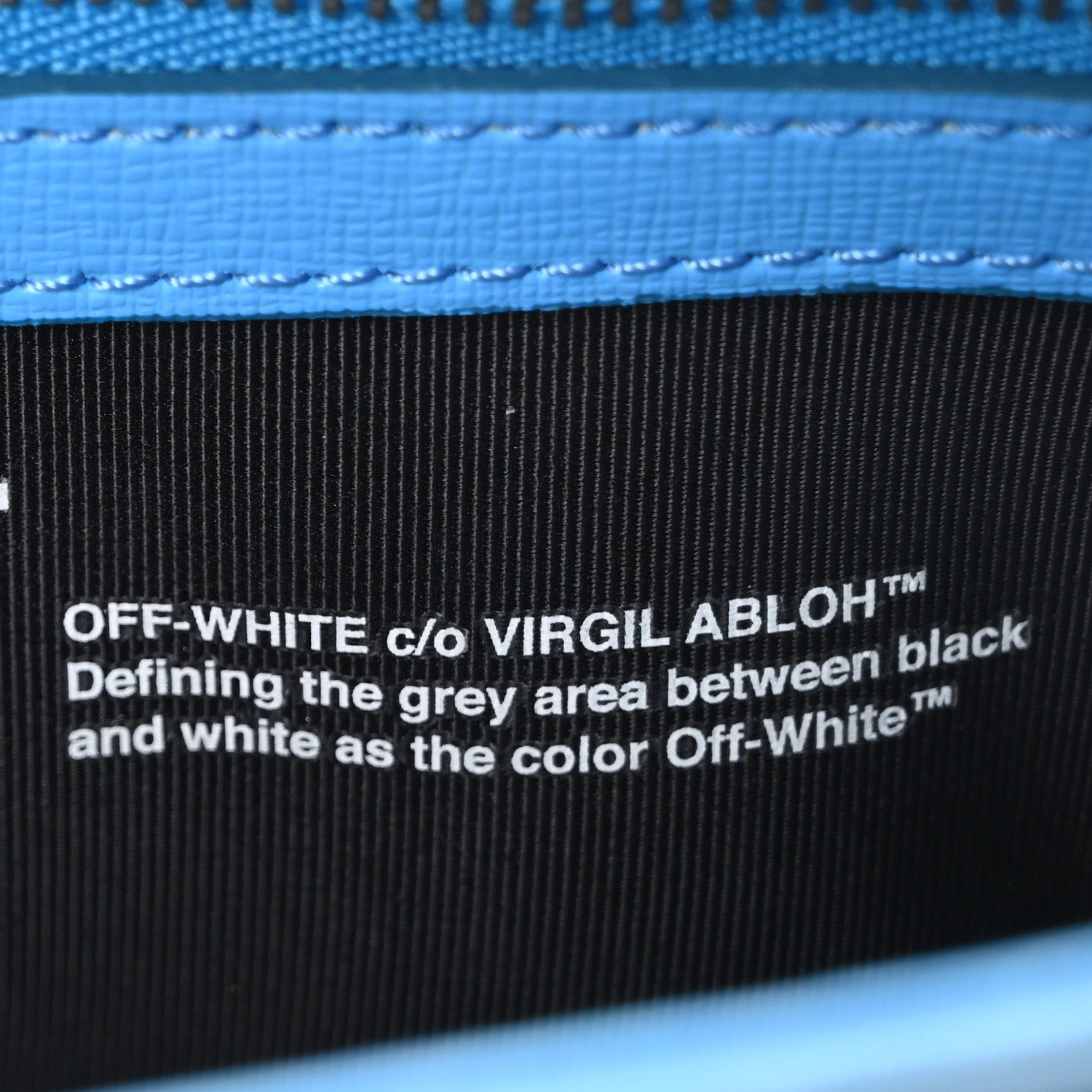Off-White Calfskin Binder Clip Bag Blue 8 of 11
