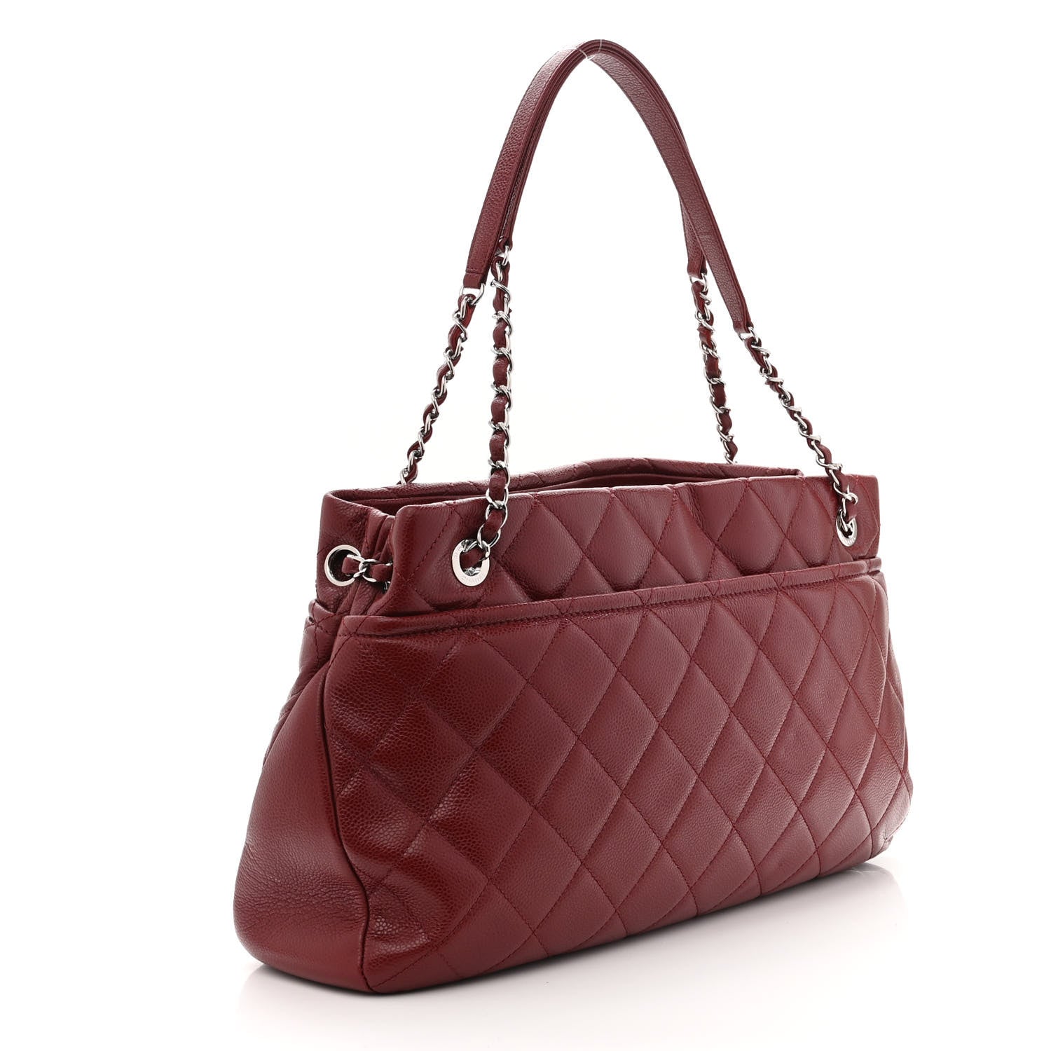 Chanel Caviar Quilted Timeless CC Soft Tote Dark Red 3 of 10