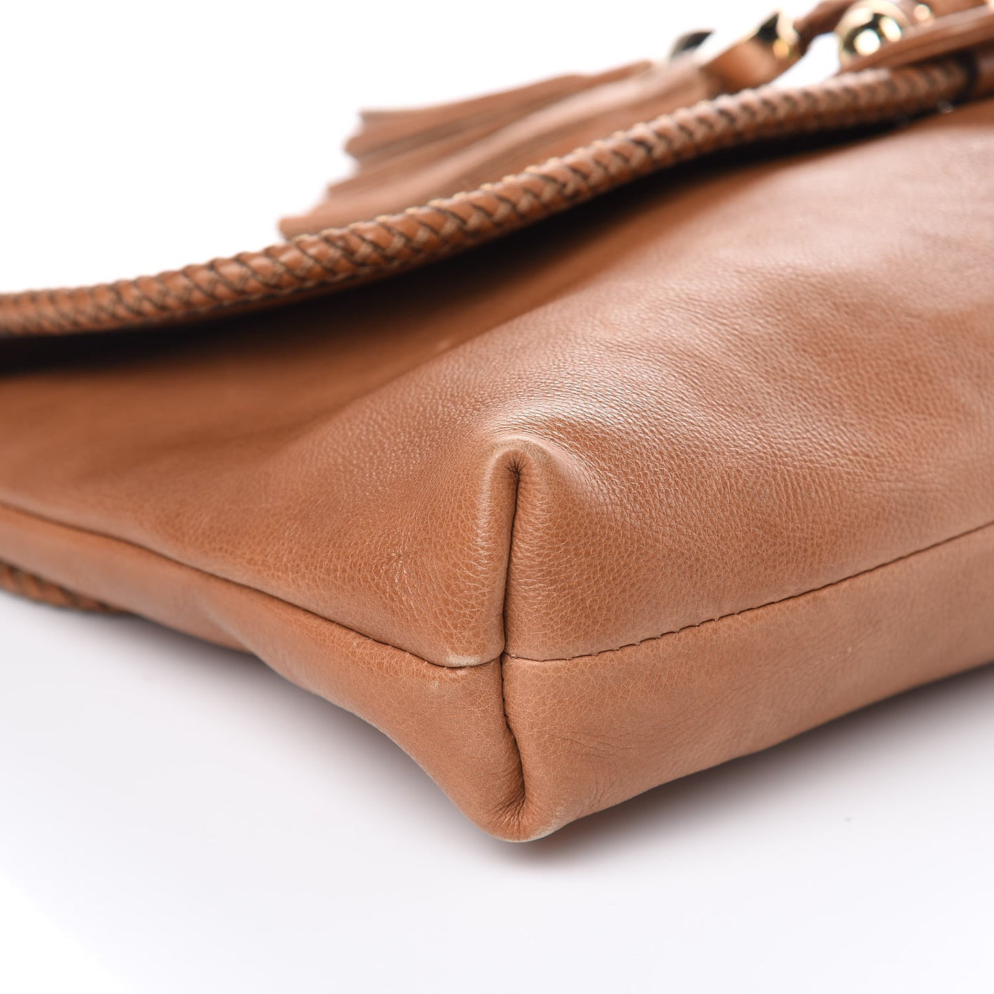 Pebbled Calfskin Marrakech Clutch Camel