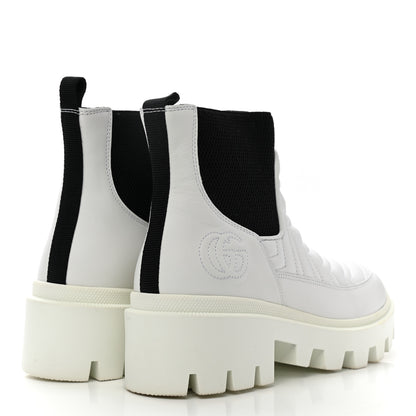 Gucci Calfskin Nappa Matelasse Frances Chelsea Boots 39 Great White Black 4 of 10
