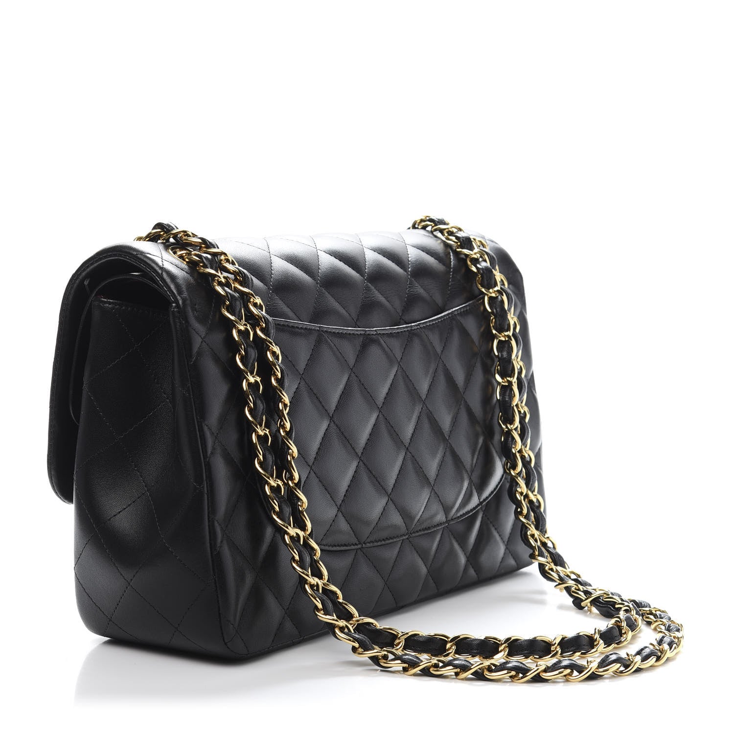 Chanel Lambskin Quilted Jumbo Double Flap Black 2 of 14