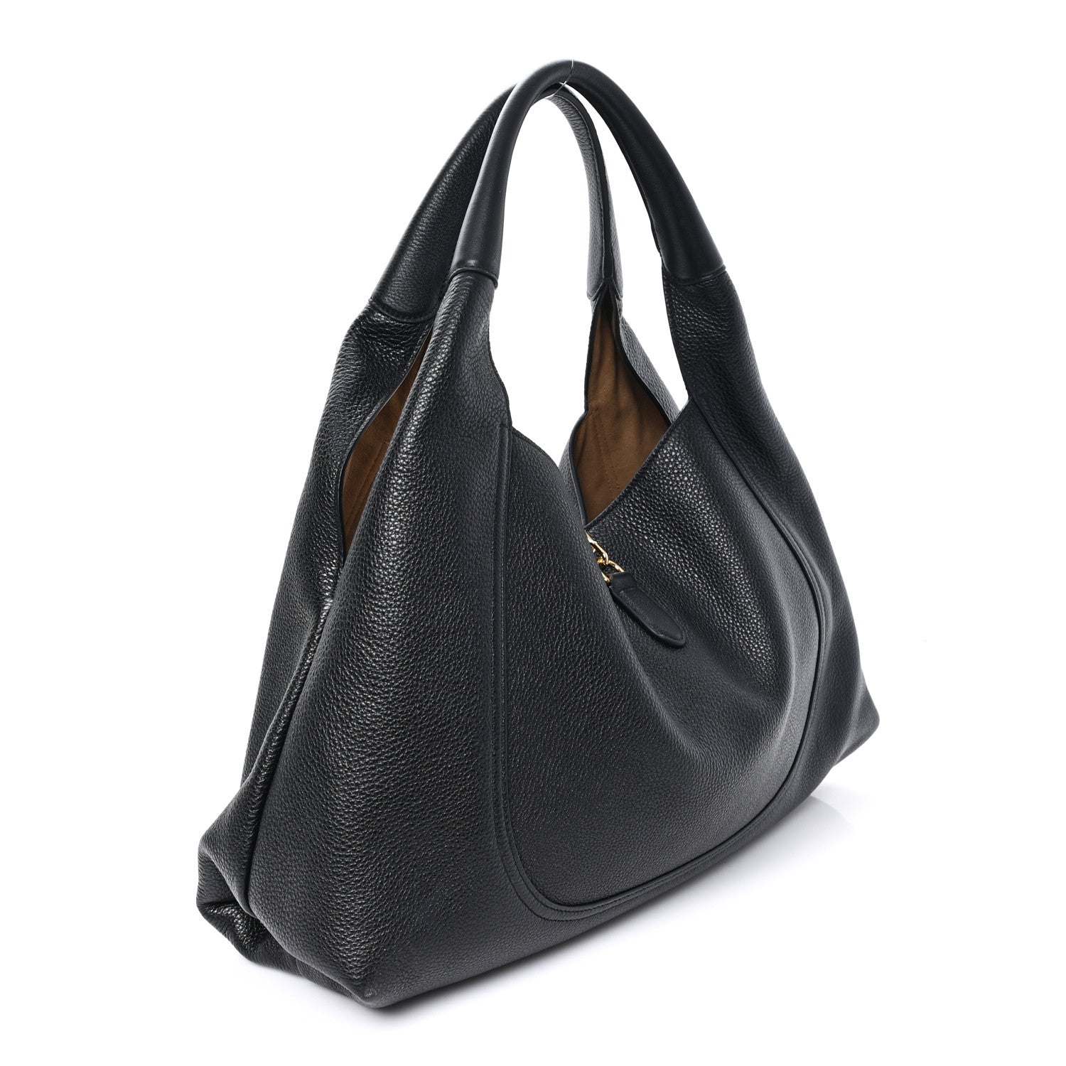 Gucci Grained Calfskin Softbit Maxi Shoulder Bag Black 4 of 10