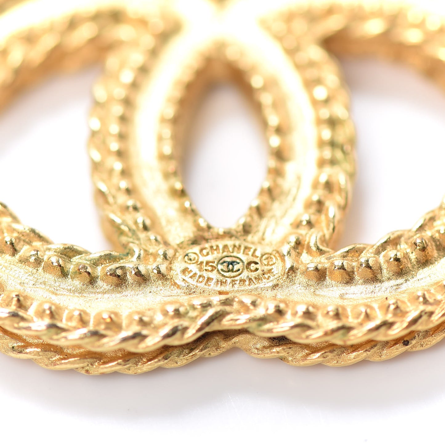 CC Drop Earrings Matte Gold