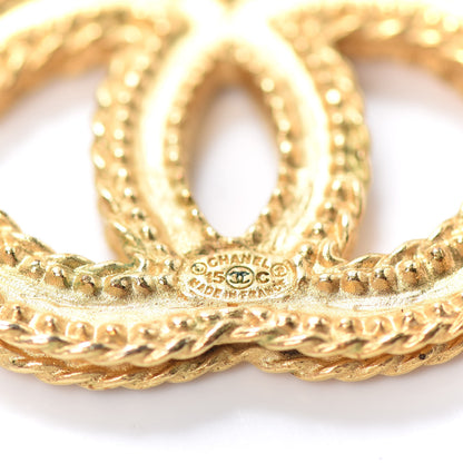 Chanel CC Drop Earrings Matte Gold 4 of 4