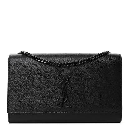 Saint Laurent Grain De Poudre Medium Classic Monogram Kate Satchel Black 1 of 4