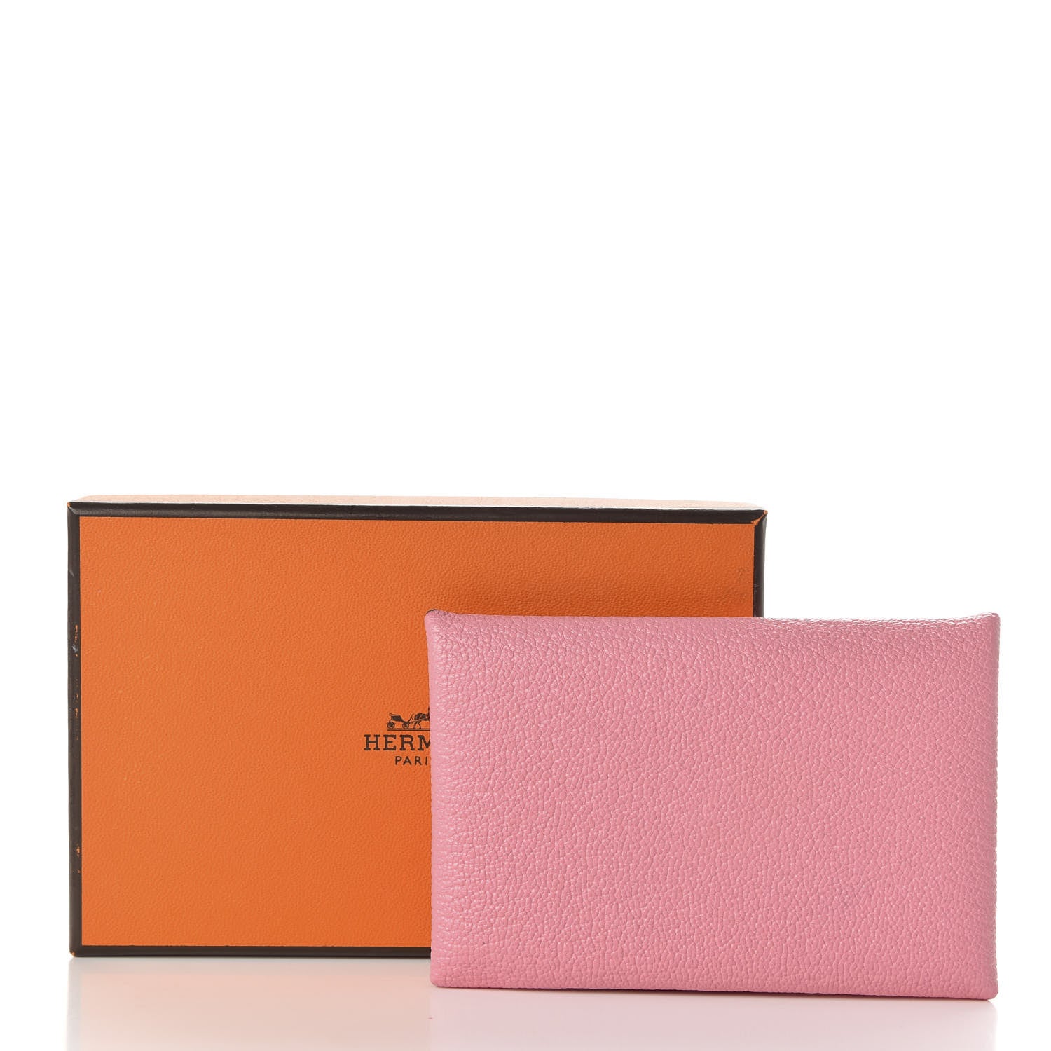 Hermes Chevre Verso Calvi Card Case Rose Confetti Brique 7 of 7