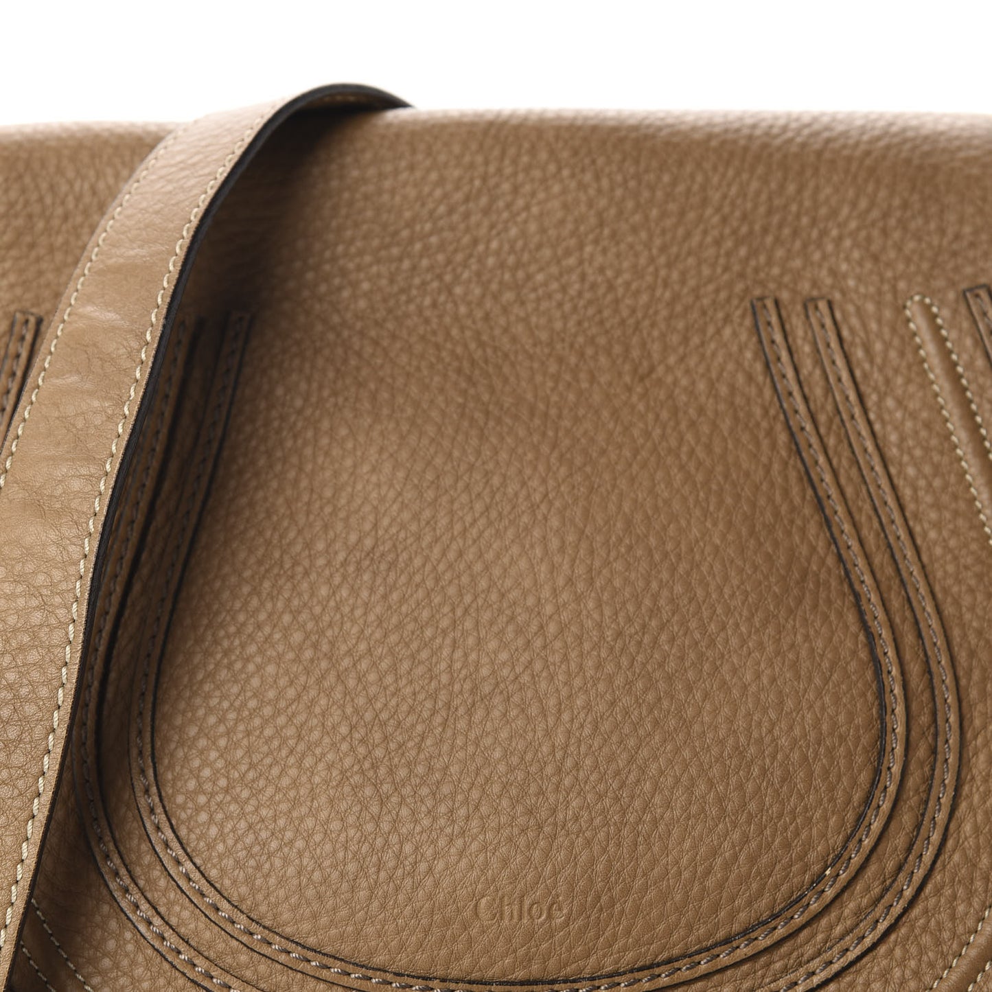 Calfskin Medium Marcie Round Crossbody Bag Nut