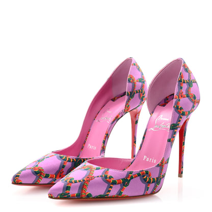 Christian Louboutin Satin Printed Iriza 100 Pumps 39 Gummy 4 of 8