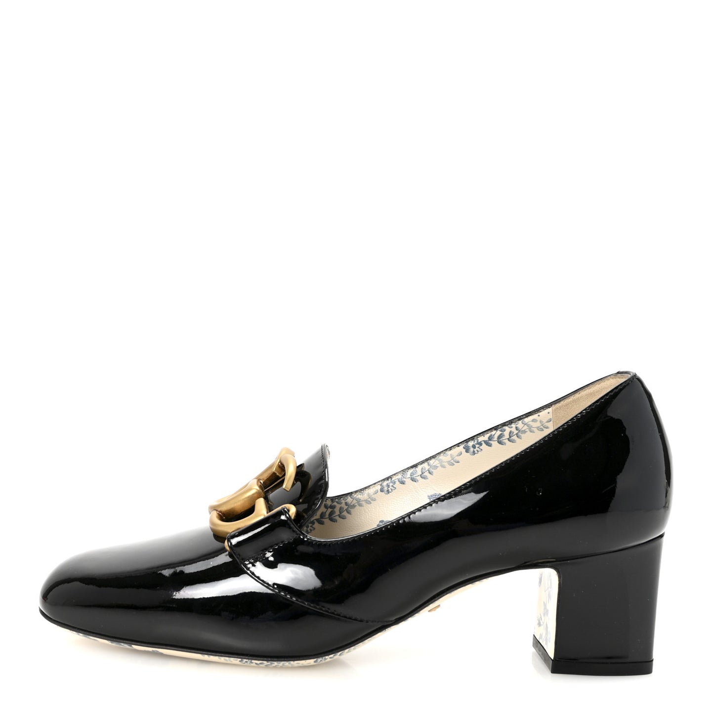 Vernice GG Victoire 55mm Loafer Pumps 38 Black