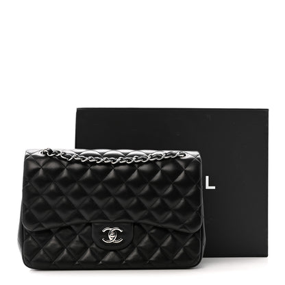 Chanel Lambskin Quilted Jumbo Double Flap Black 14 of 14