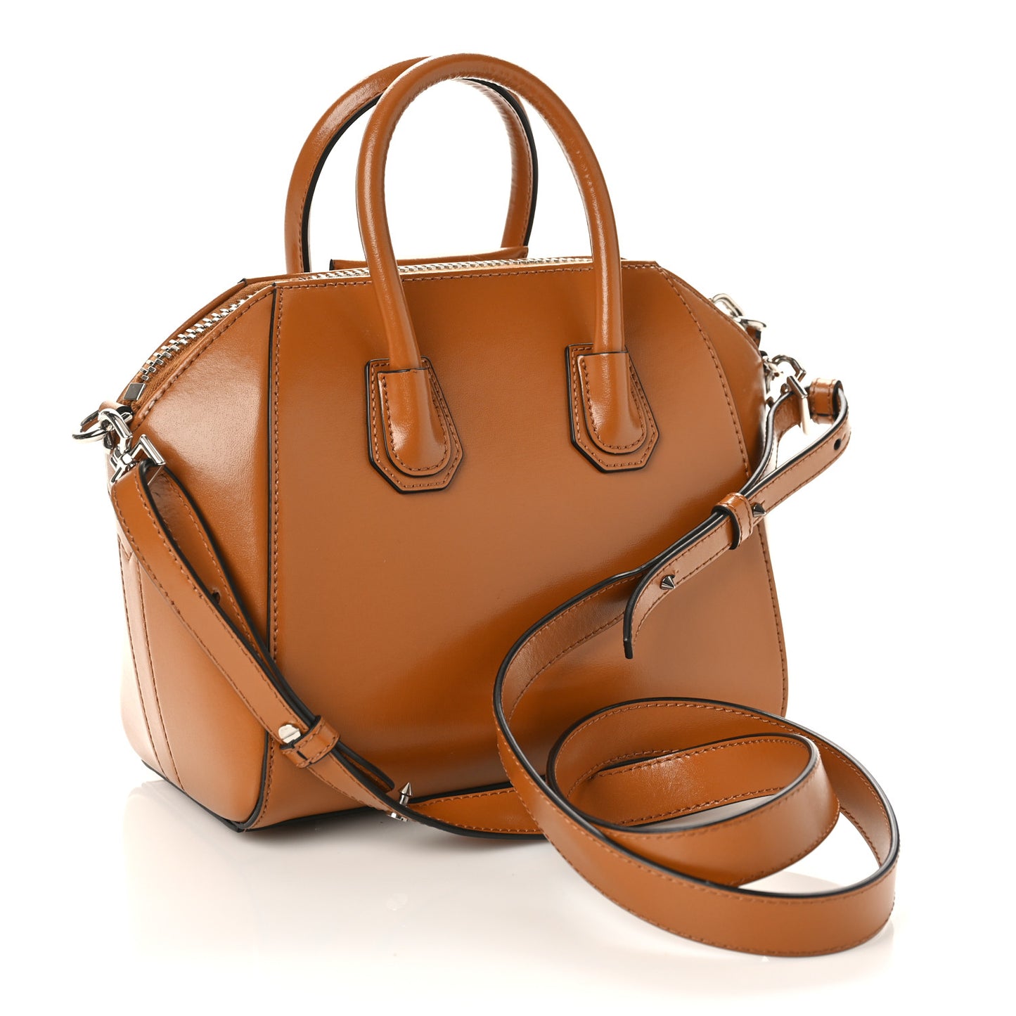 Shiny Lord Calfskin Mini Antigona Camel
