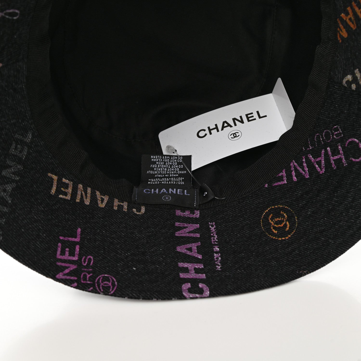 Chanel Denim Mood Cloche Bucket Hat S Black 8 of 8