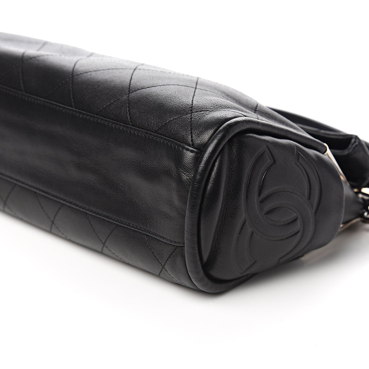 Lambskin Stitched Medium Ultimate Soft Tote Black