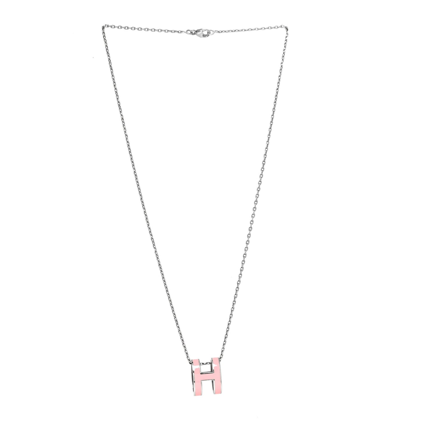 Palladium Pop H Pendant Necklace Rose Dragee