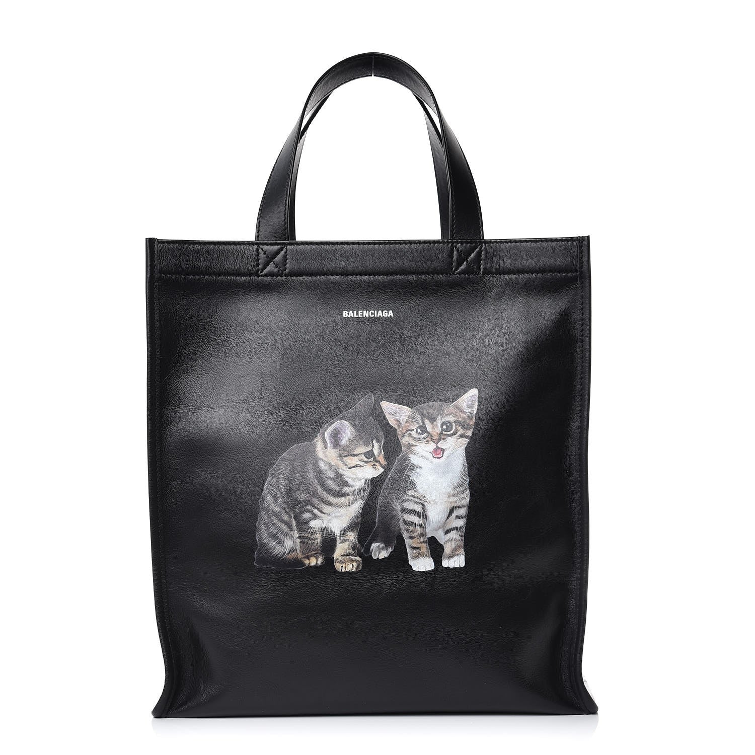 Balenciaga Calfskin Kittens Market Shopper Black 1 of 7