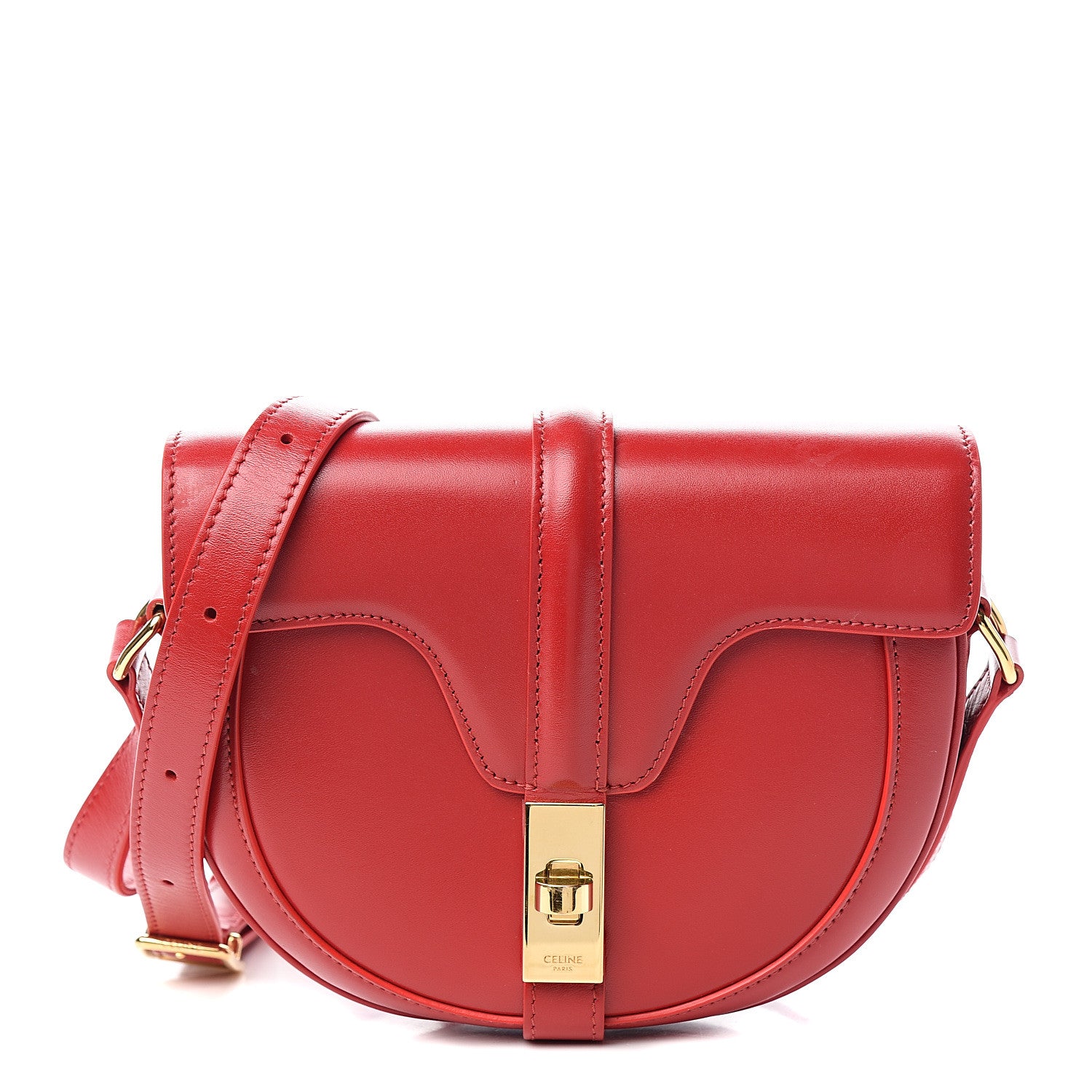 Celine Satinated Calfskin Besace Small 16 Red 1 of 9