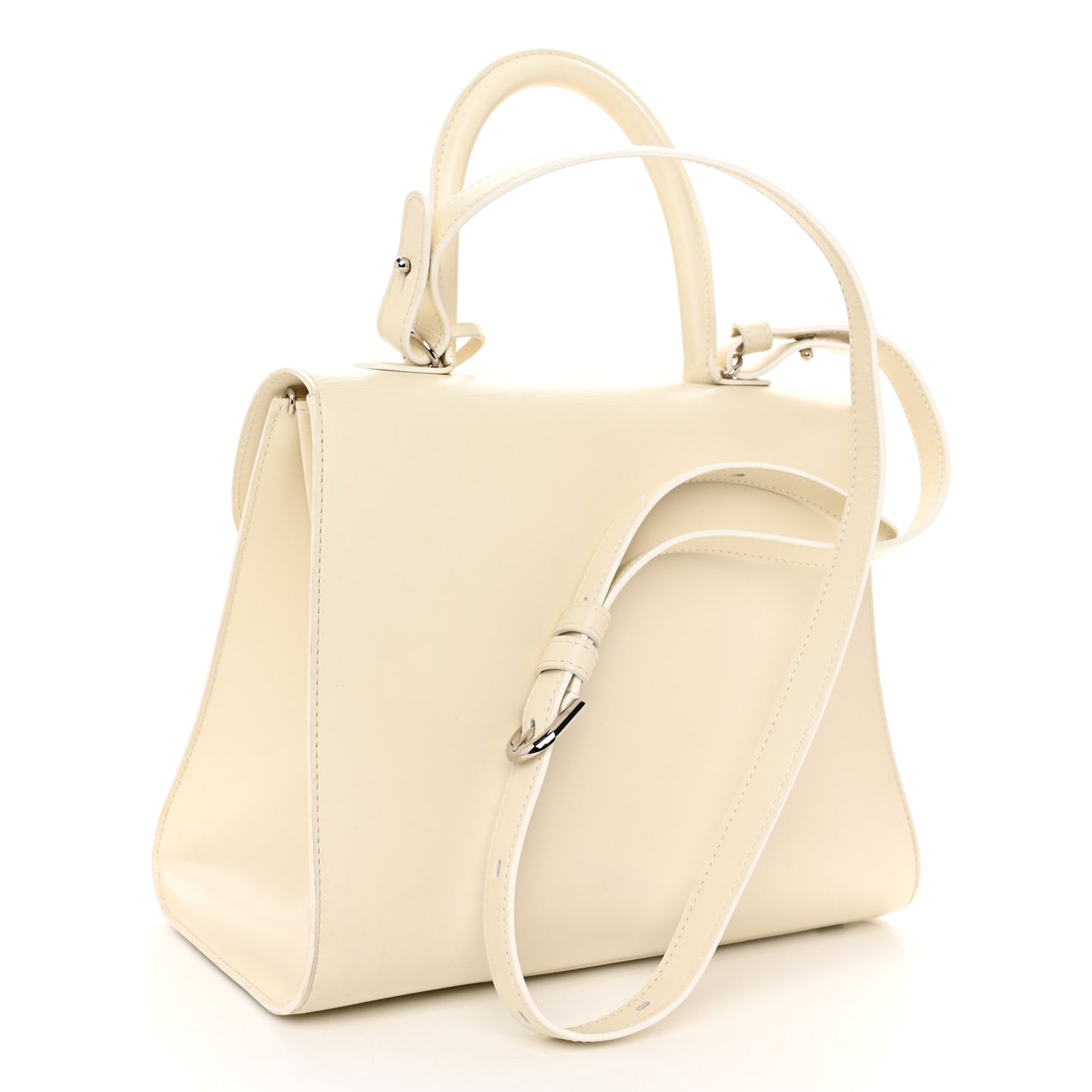 Box Calfskin Studded MM Brillant Satchel Ivory