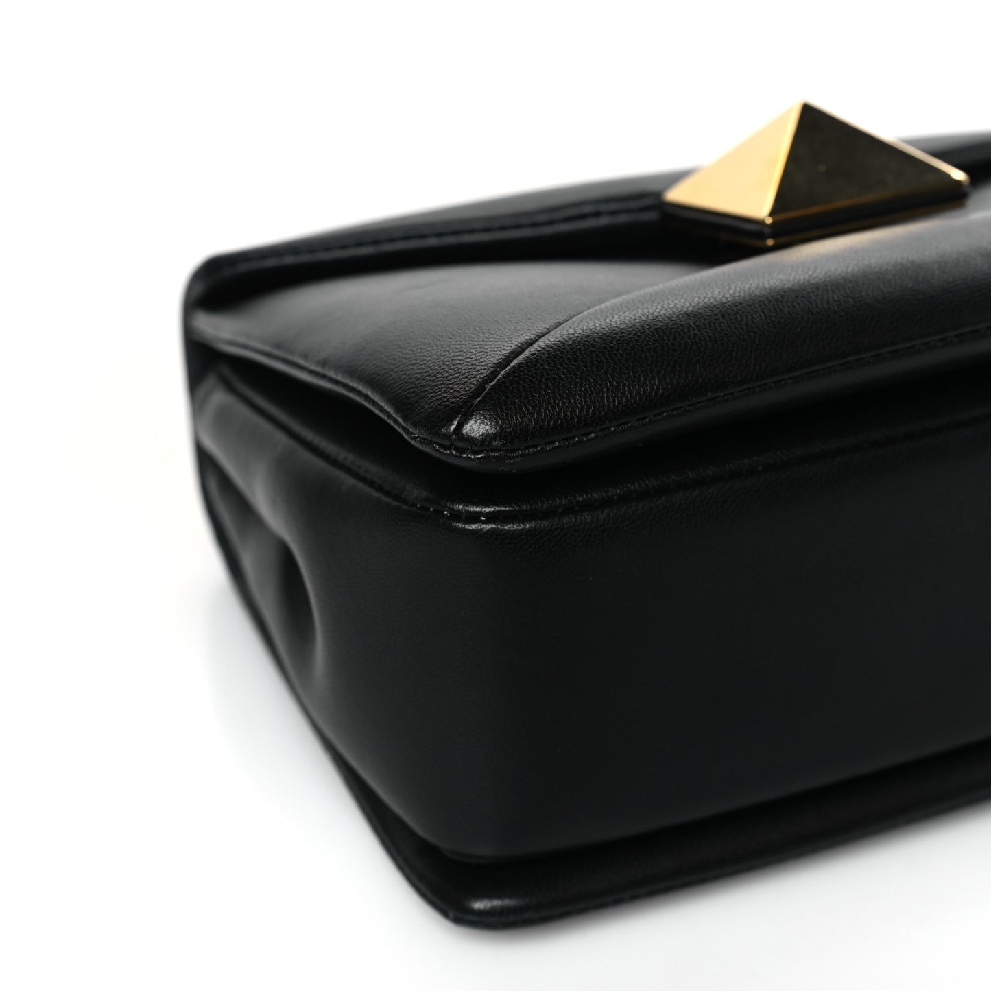 Nappa One Stud Chain Clutch Black
