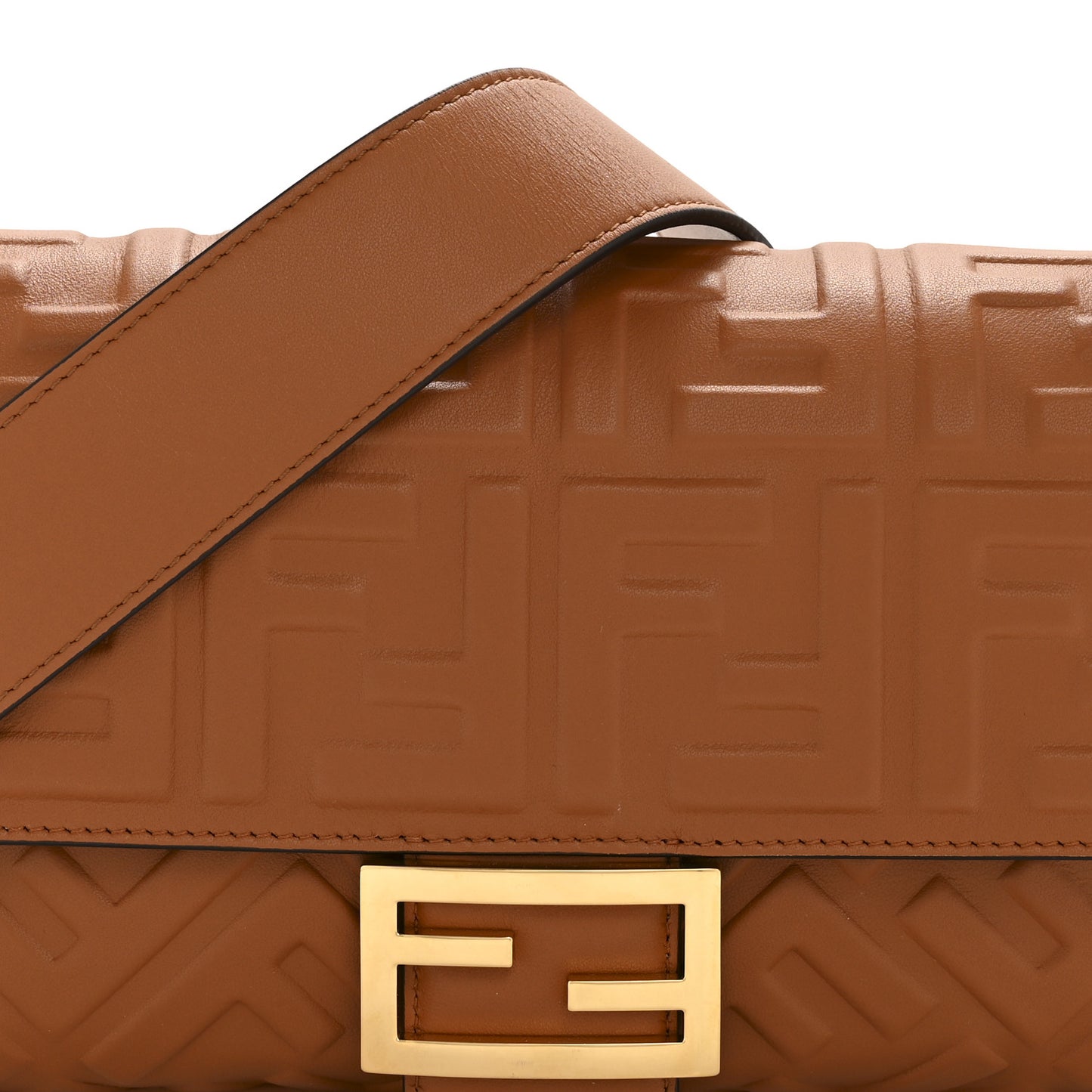 Nappa FF 1974 Embossed Baguette Brandy