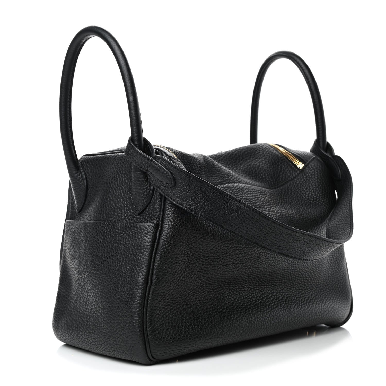 Hermes Taurillon Clemence Lindy 30 Black 2 of 4