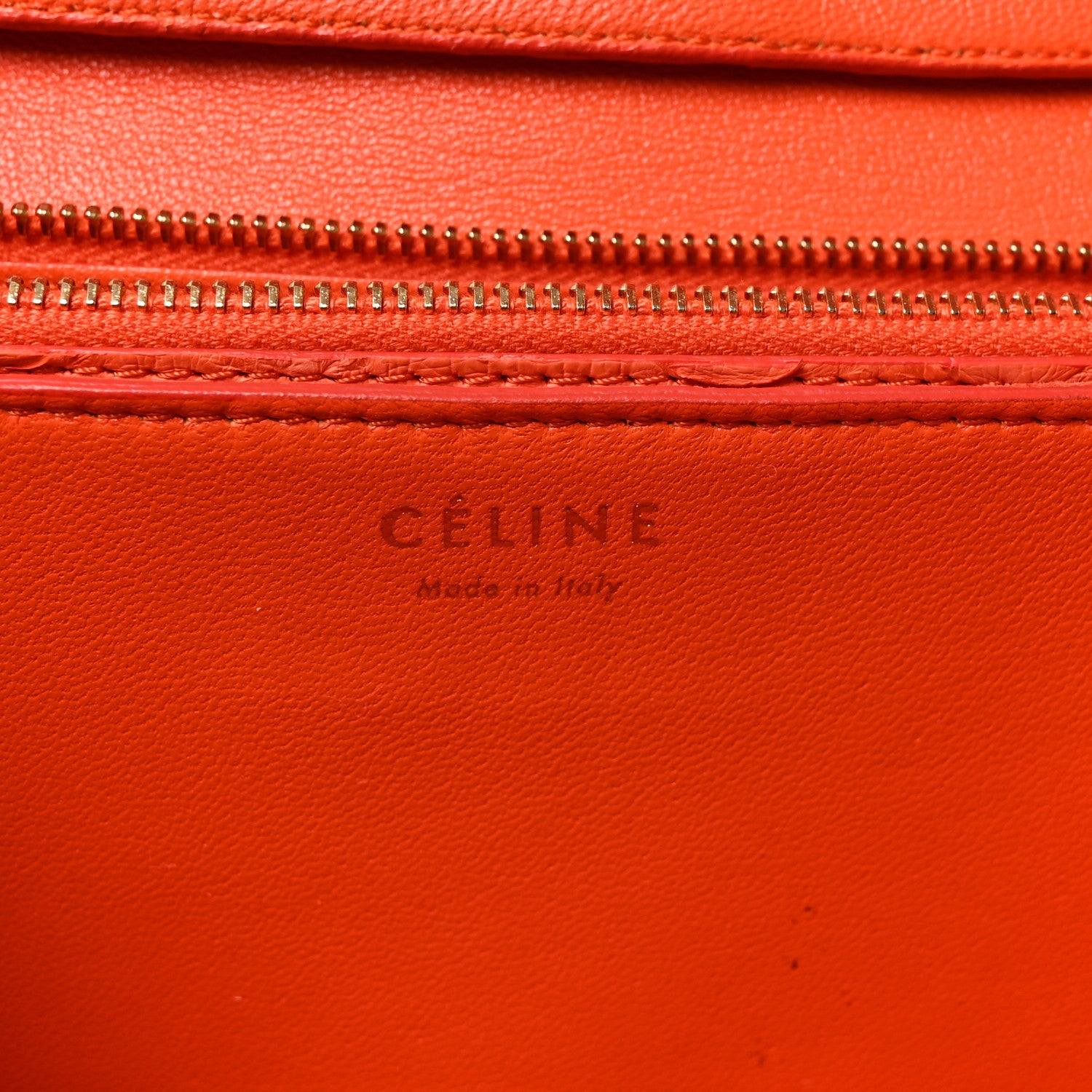 Celine Snakeskin Medium Classic Box Flap Orange 6 of 9