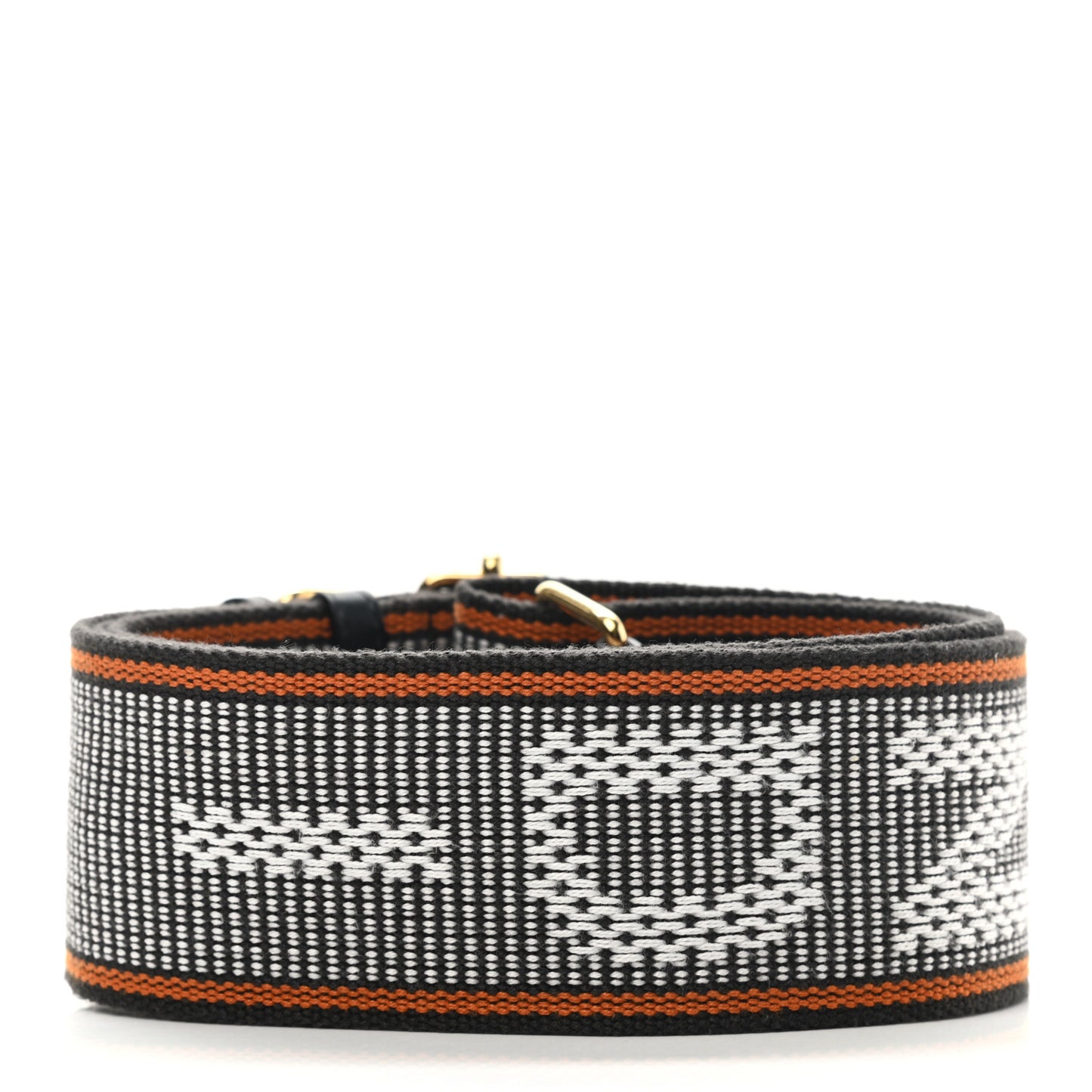 Cannete Ribbon Poly Vitello Century Logo Adjustable Strap You White Brandy Black