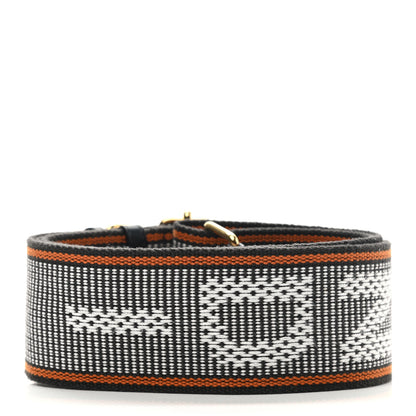 Fendi Cannete Ribbon Poly Vitello Century Logo Adjustable Strap You White Brandy Black 2 of 5