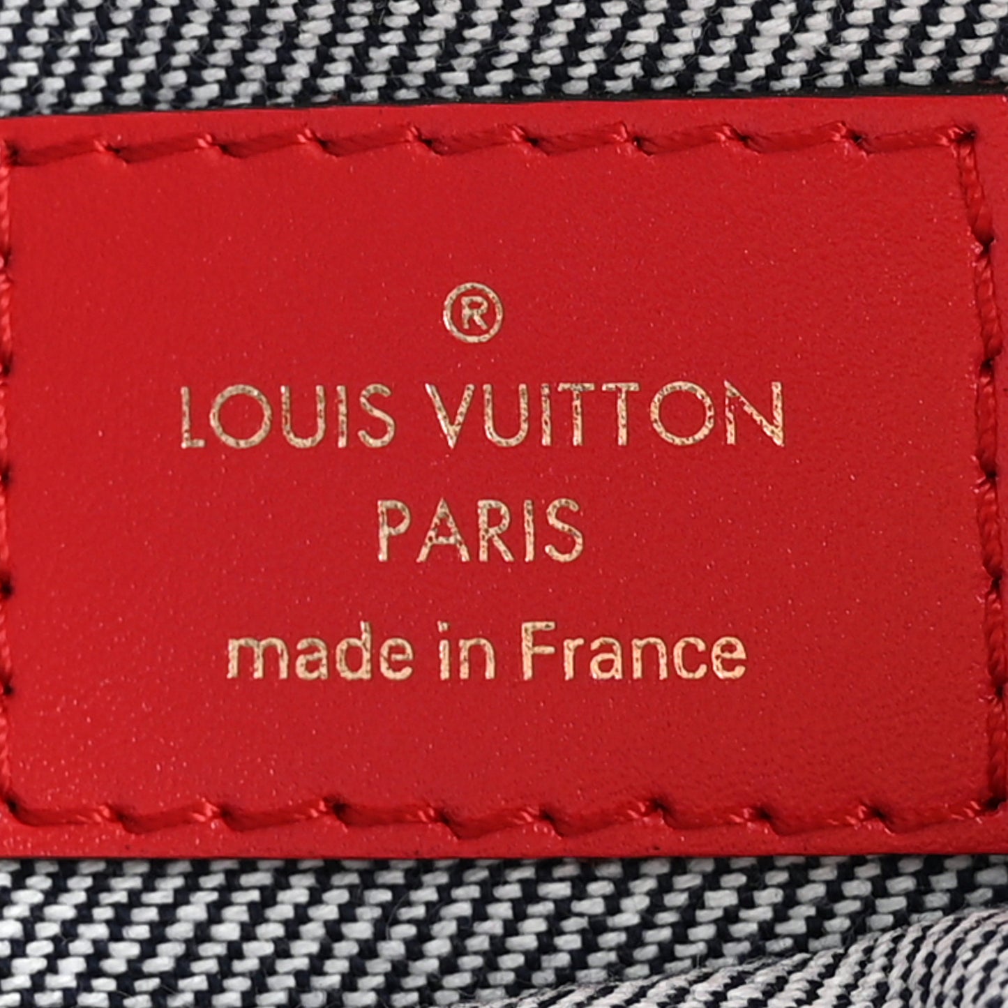 Denim Damier Monogram Patchwork Neverfull MM Pochette Blue Rouge
