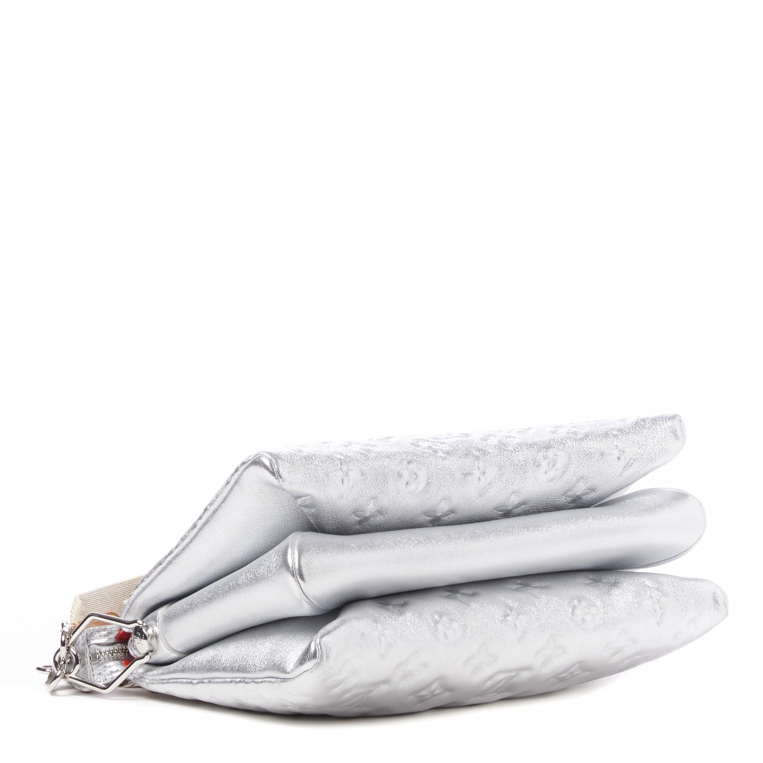 Louis Vuitton Metallic Lambskin Embossed Monogram Coussin PM Silver 4 of 9