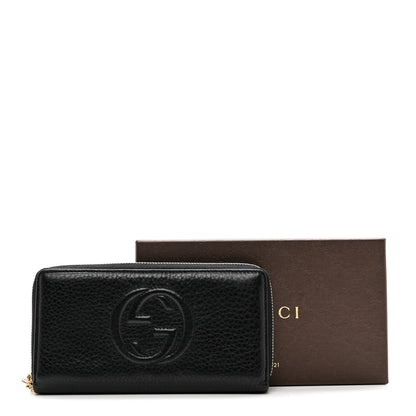 Gucci Pebbled Calfskin Soho Zip Around Wallet Black 8 of 8