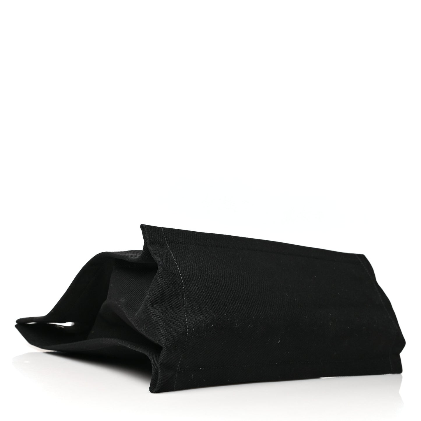 Linen Calfskin Rive Gauche North South Tote Black