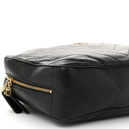 Chanel Caviar Chevron Quilted Camera Case Black 9 of 12