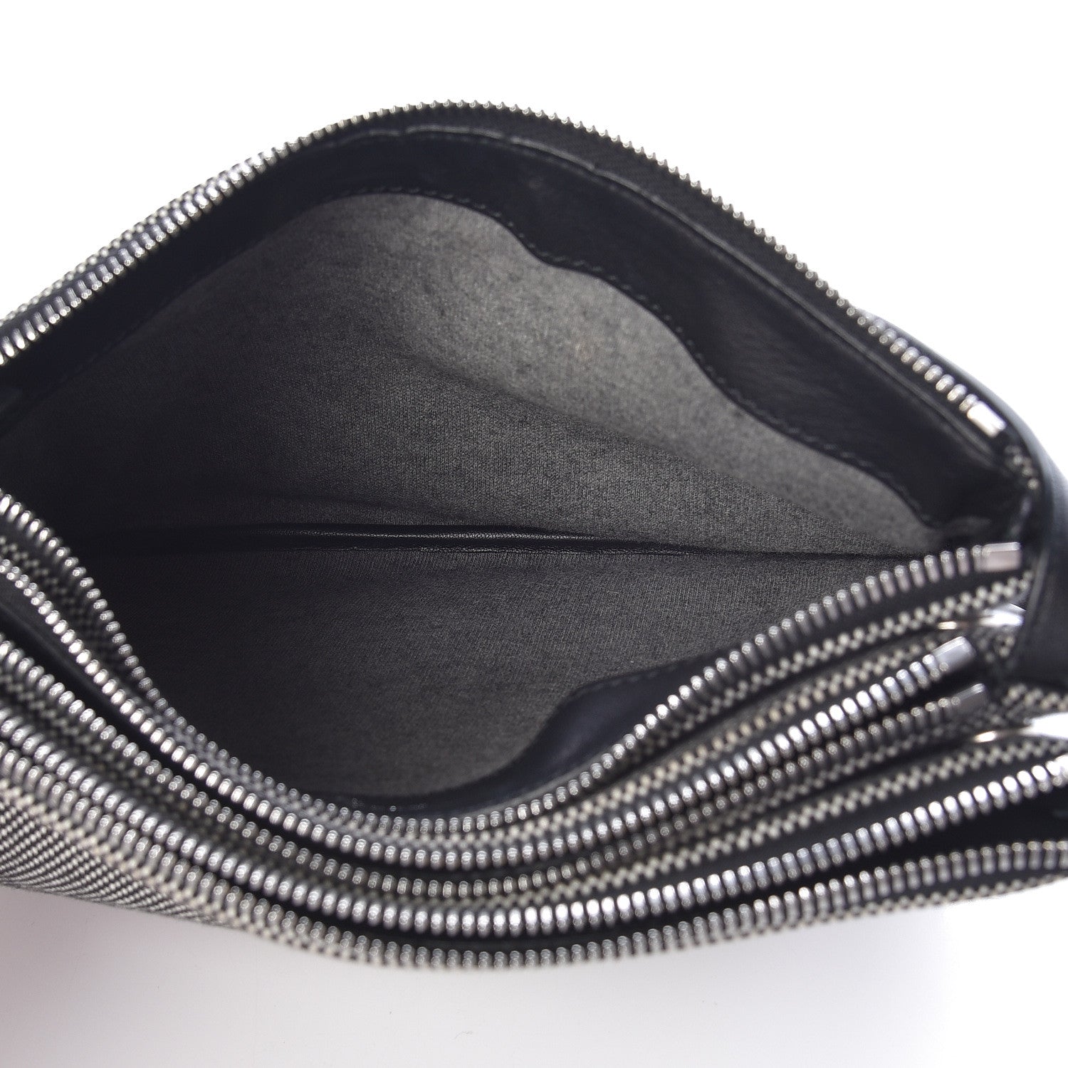 Celine Cotton Canvas Large Trio Crossbody Bag Black White 6 of 11