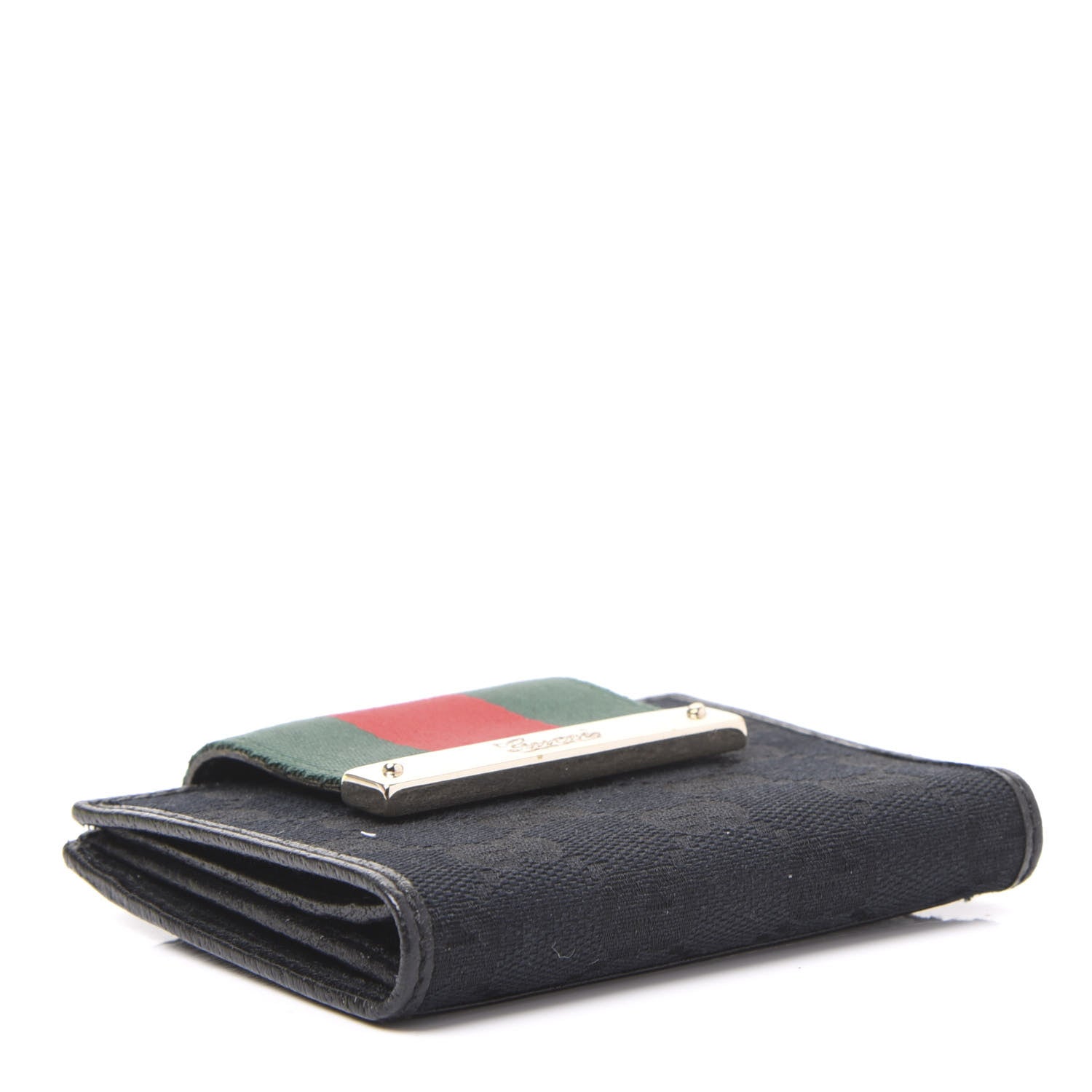Gucci Monogram Web French Flap Wallet Black 3 of 8