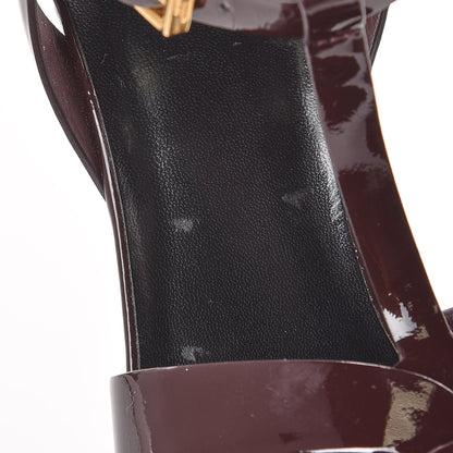 Saint Laurent Patent Tribute 105 Platform Sandals 42 Bourgogne 9 of 9