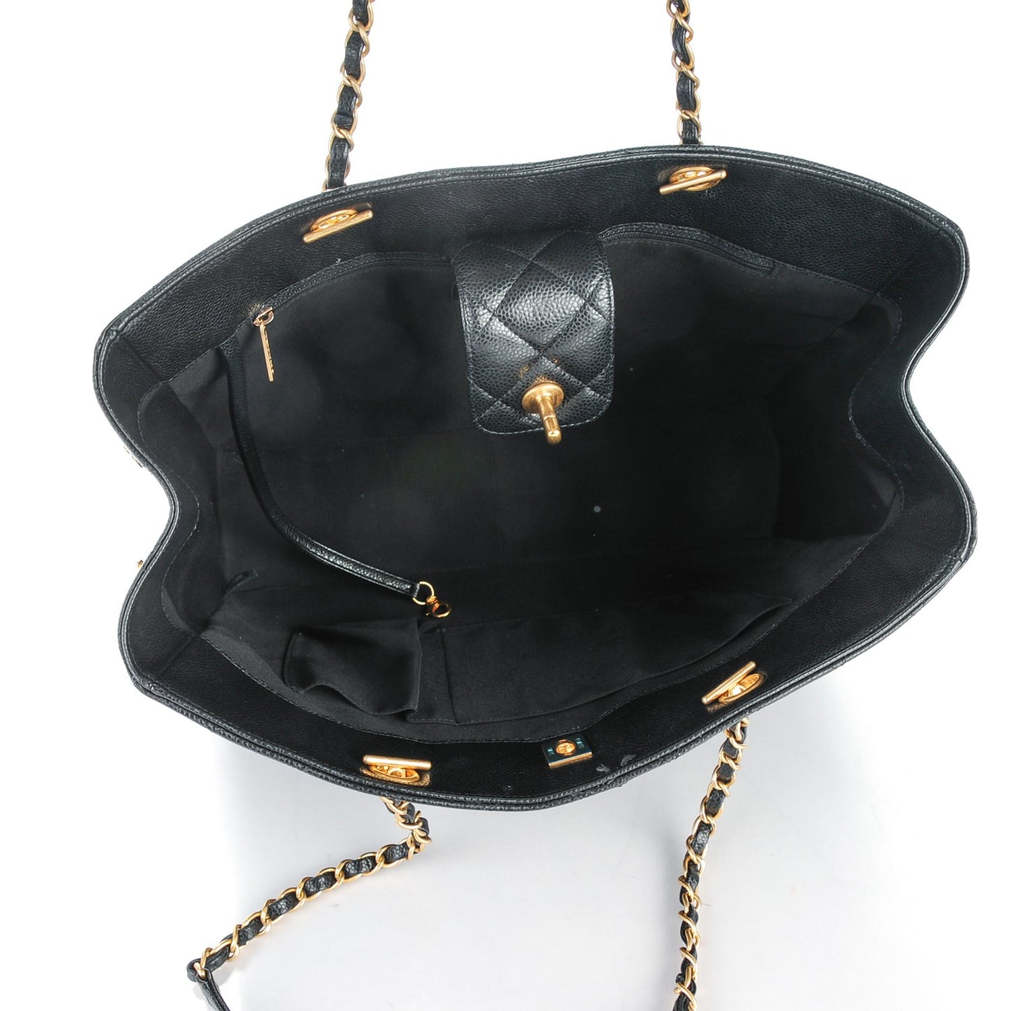 Caviar Quilted Timeless Tote Black