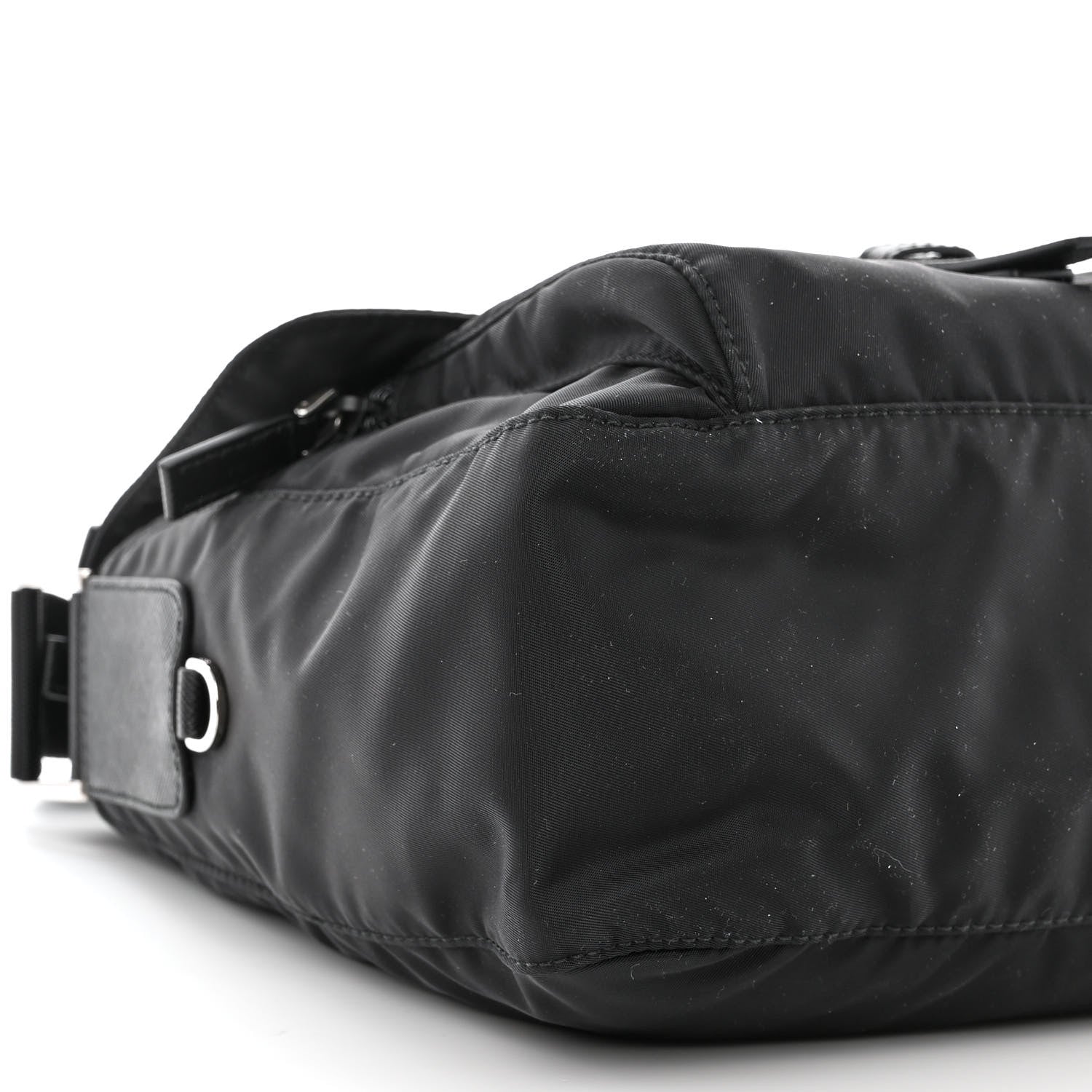 Prada Re-Nylon Vela Saffiano Pocket Single Buckle Messenger Shoulder Bag Black 11 of 12