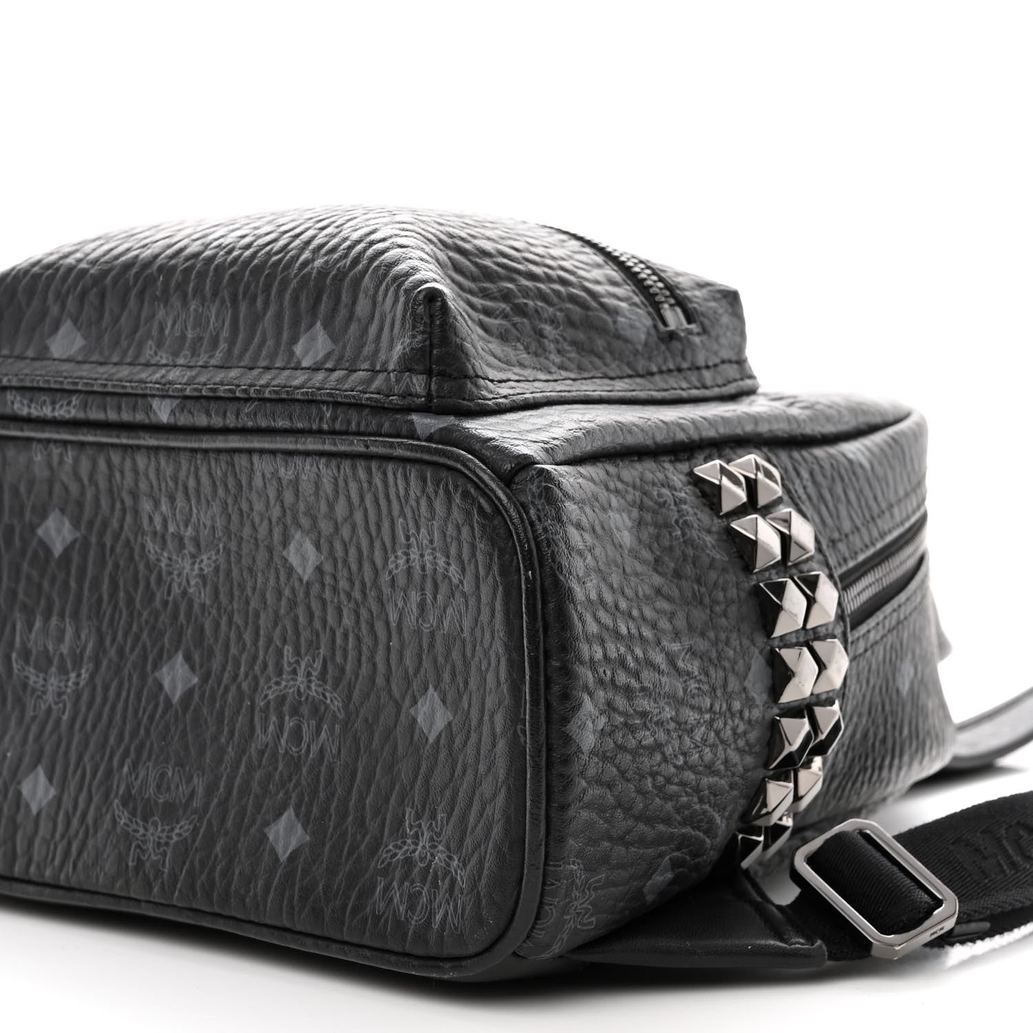 MCM Visetos Side Stud Mini Stark Backpack Black 10 of 12