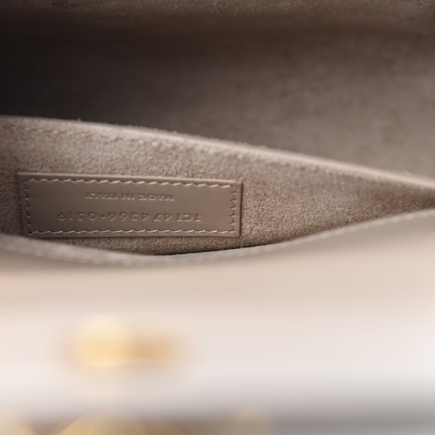 Smooth Calfskin Small Classic Monogram Kate Tassel Satchel Dark Beige