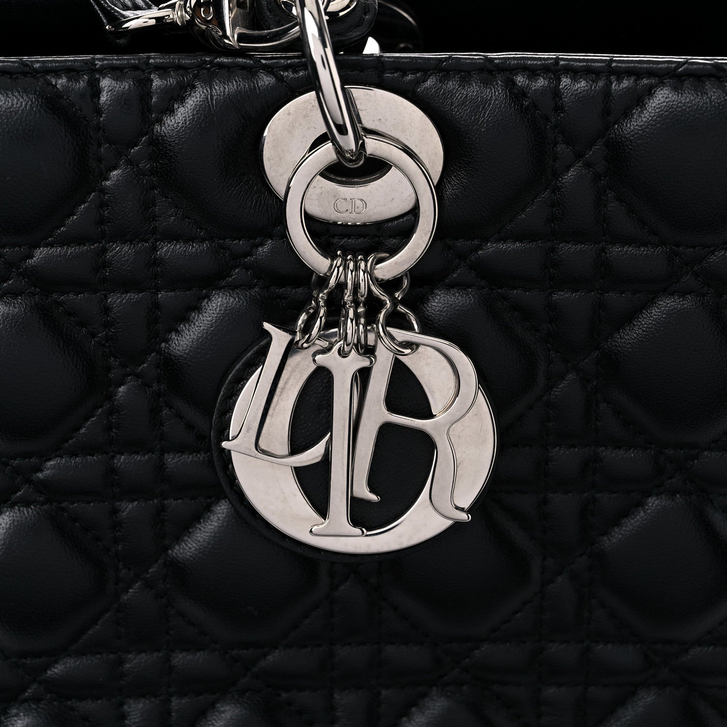 Christian Dior Lambskin Cannage Large Lady Dior Black 17 of 21