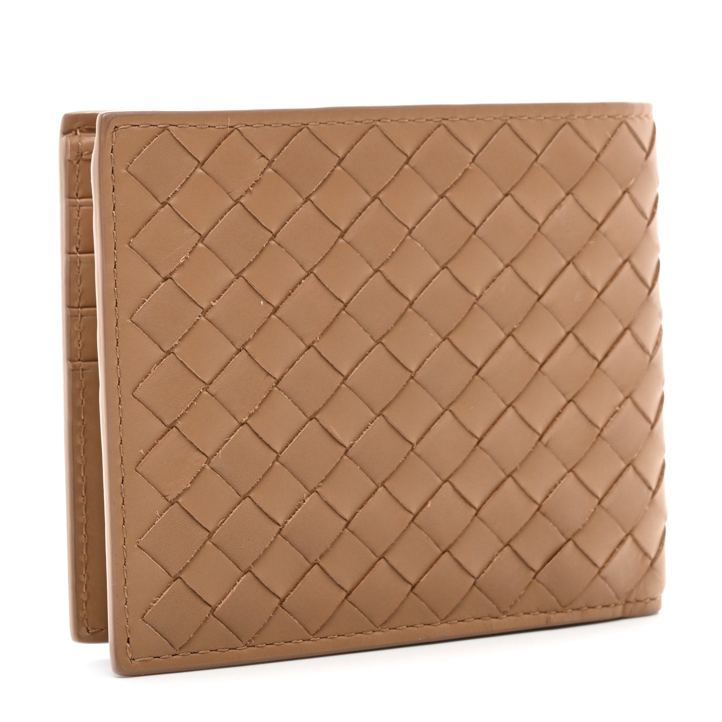 Nappa Intrecciato Bi-Fold Wallet Brown
