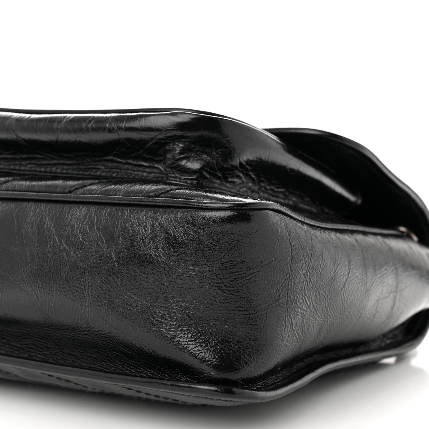 Saint Laurent Crinkled Calfskin Matelasse Monogram Large Niki Chain Satchel Black 10 of 12