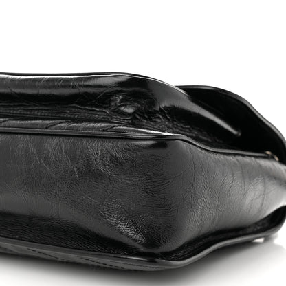 Saint Laurent Crinkled Calfskin Matelasse Monogram Large Niki Chain Satchel Black 10 of 12